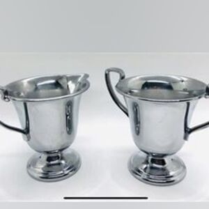 1960s Farberware NY Stainless Steel Sugar & Creamer Set